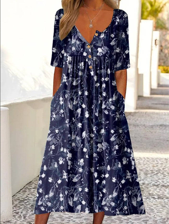 💃✨【S-3XL】Rochie Nouă de Damă 2025 cu Imprimeu la Modă și Buzunare 🔥 Stil Casual & Lejer 👗 Must-Have Vara