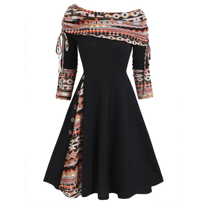 👗【S-3XL】2025 noua moda rochie cu maneca lunga pe un umar