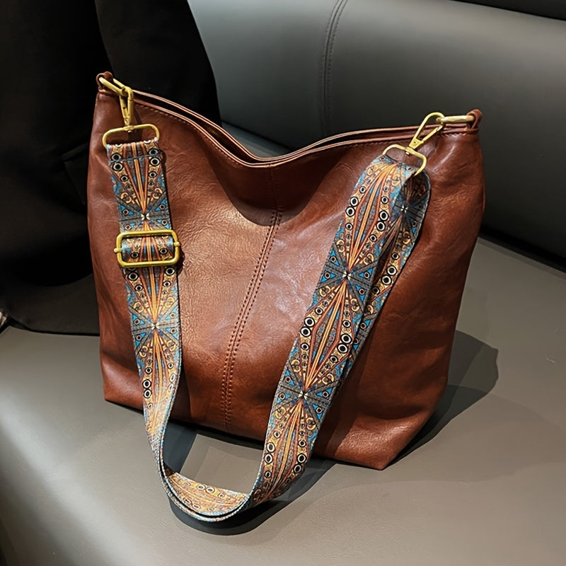 🔥👜【Najlepiej sprzedające się】2025 Nowa torba na ramię w stylu retro z geometrycznym wzorem, duża, modna damska