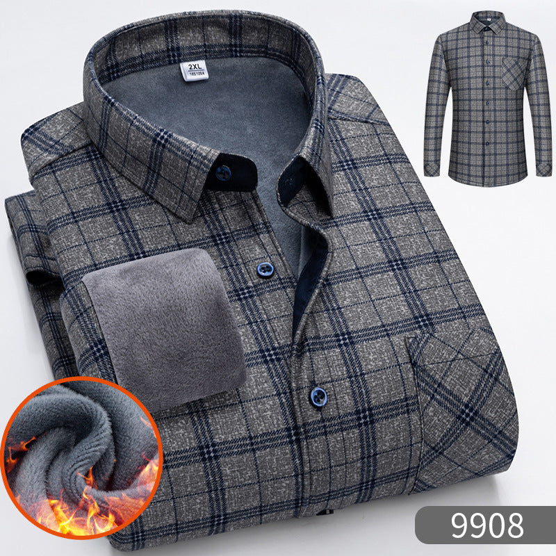🔥👔【L-5XL】 Ciepła koszula biznesowa z długim rękawem na jesień i zimę