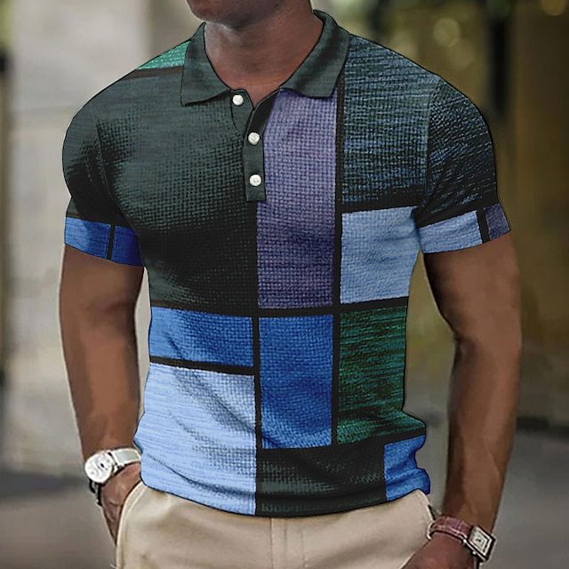 🌴👕【S-5XL】🔥✨2025 Lato Nowa męska casualowa koszulka POLO z geometrycznym wzorem