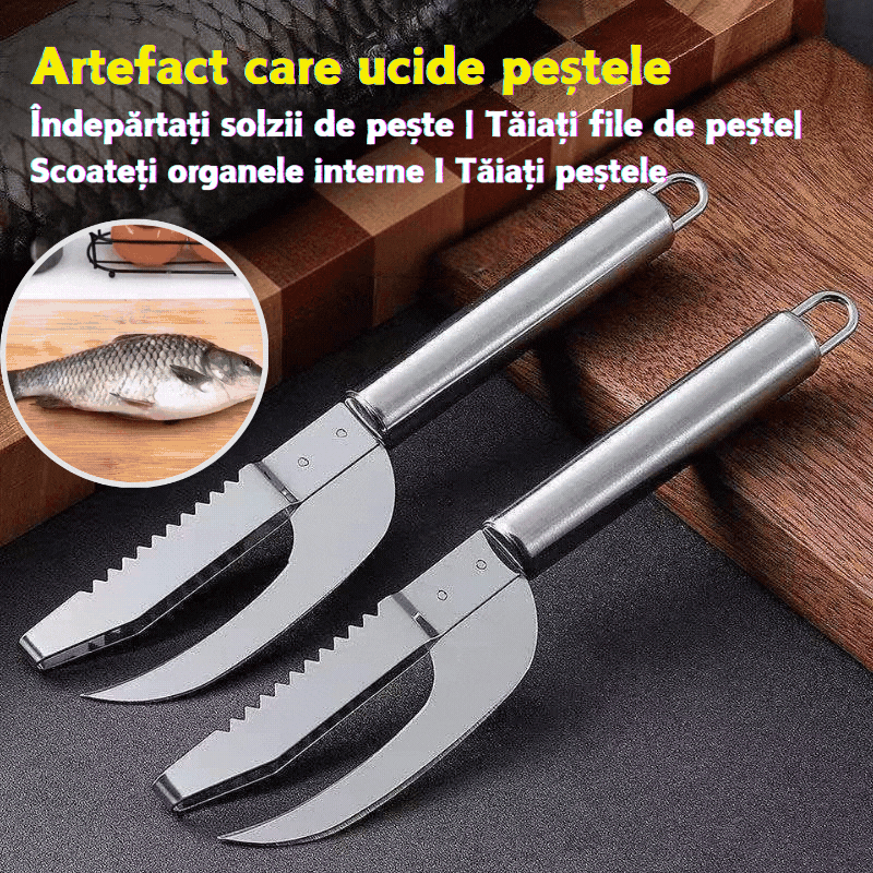 🍲🐟【Oferta 2-częściowa】Wielofunkcyjny nóż ze stali nierdzewnej do skutecznego skrobania łusek ryb