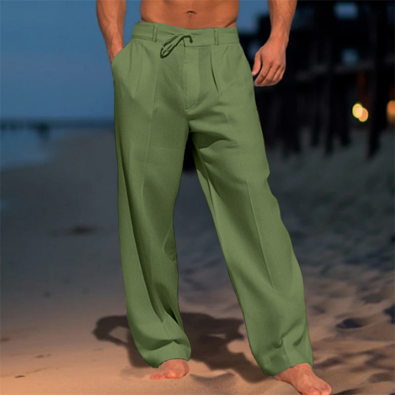 🏖️👖【Ljetni popust – 50 % 🔥】【S–3XL】😍 Muške lanene ležerne hlače velikih veličina, udobne i prozračne, idealne za svaki dan i odmor