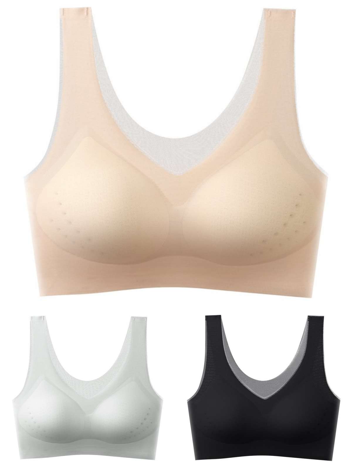 🎁【1 set 3 komada】2025, bešavni push-up grudnjak od ledene svile
