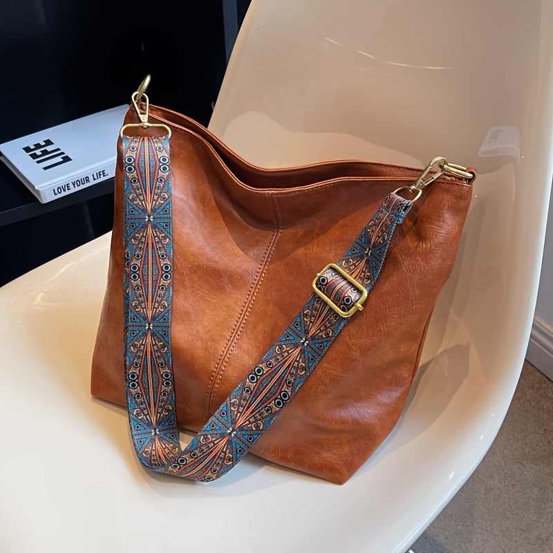 🔥👜【Najlepiej sprzedające się】2025 Nowa torba na ramię w stylu retro z geometrycznym wzorem, duża, modna damska