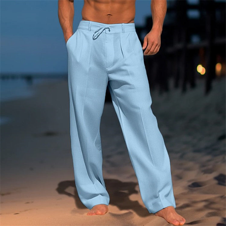 🏖️👖【Ljetni popust – 50 % 🔥】【S–3XL】😍 Muške lanene ležerne hlače velikih veličina, udobne i prozračne, idealne za svaki dan i odmor