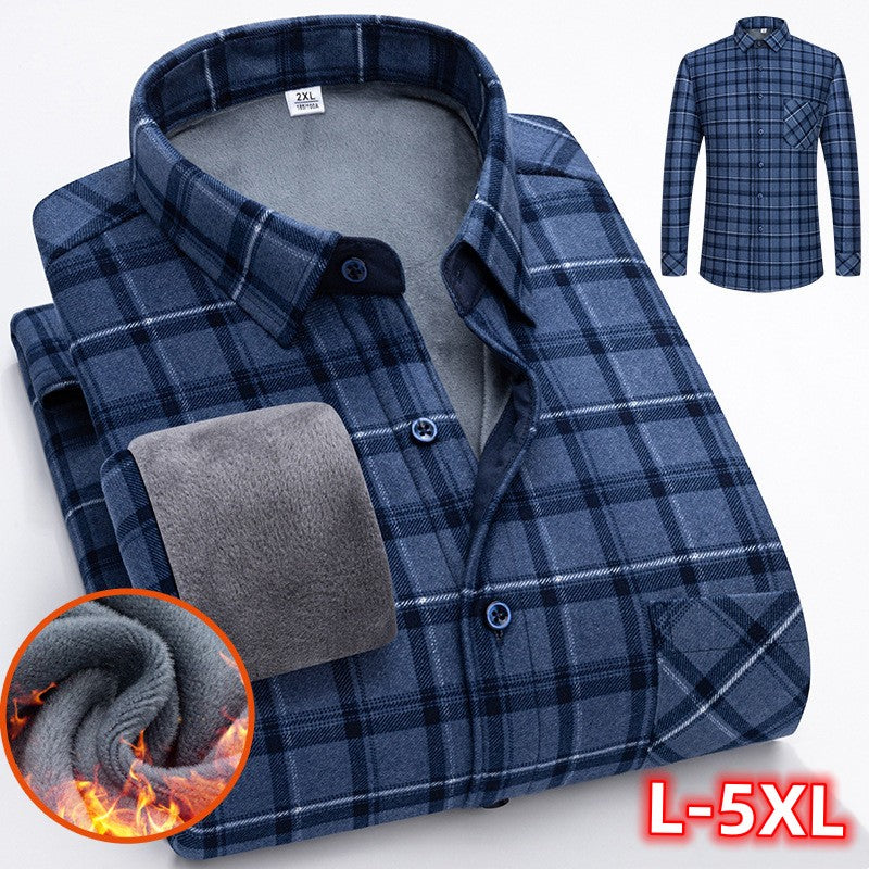 🔥👔【L-5XL】 Ciepła koszula biznesowa z długim rękawem na jesień i zimę
