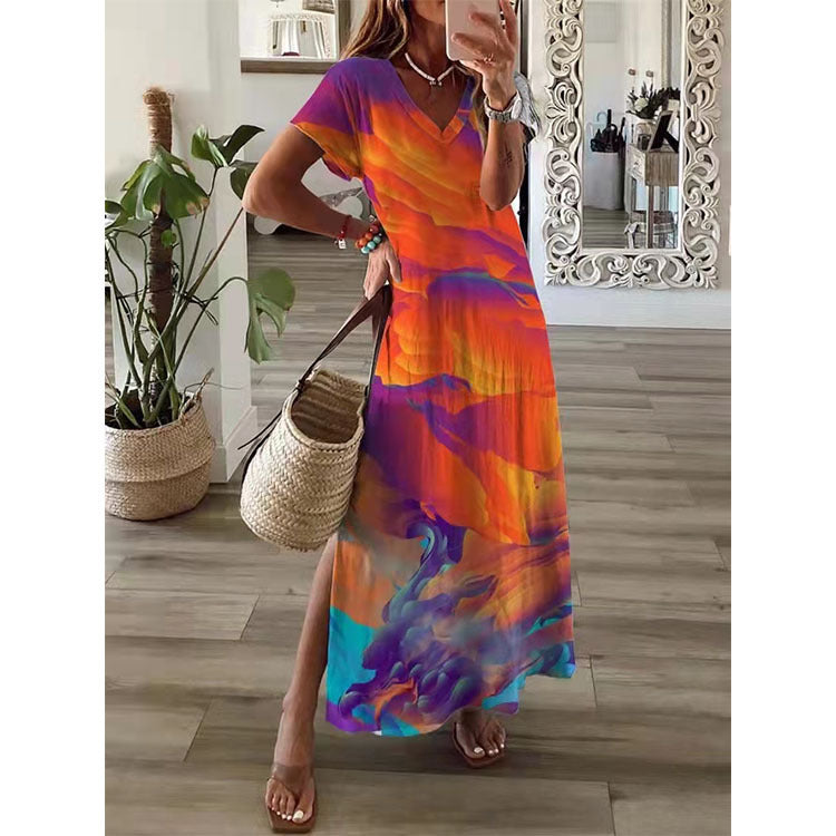 🌸🌸【S-5XL】Nova elegantna haljina s V-izrezom na rasprodaji