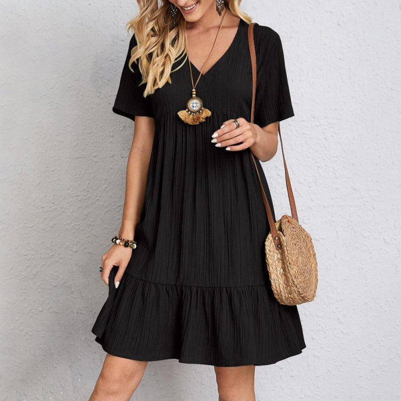 【S-3XL】Rochie de vară de culoare solidă lejeră, mai multe culori disponibile, casual și la modă