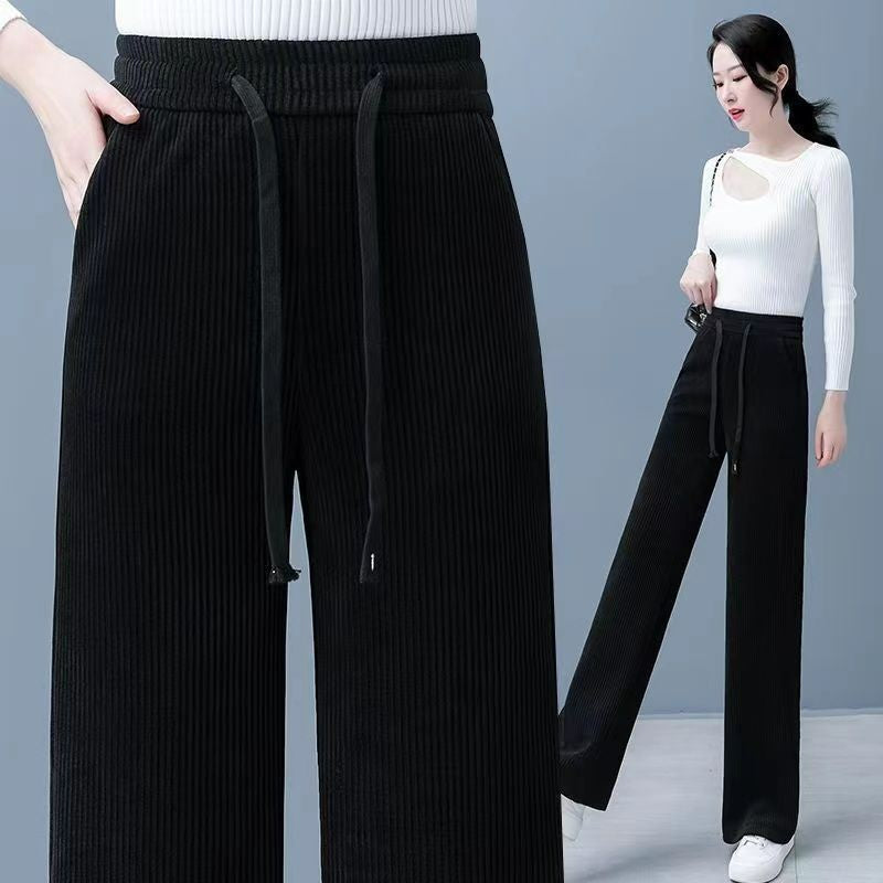 🔥【M-3XL】Νέο βελούδινο casual παντελόνι με φαρδιά μπατζάκια, πολύ άνετο στη χρήση.