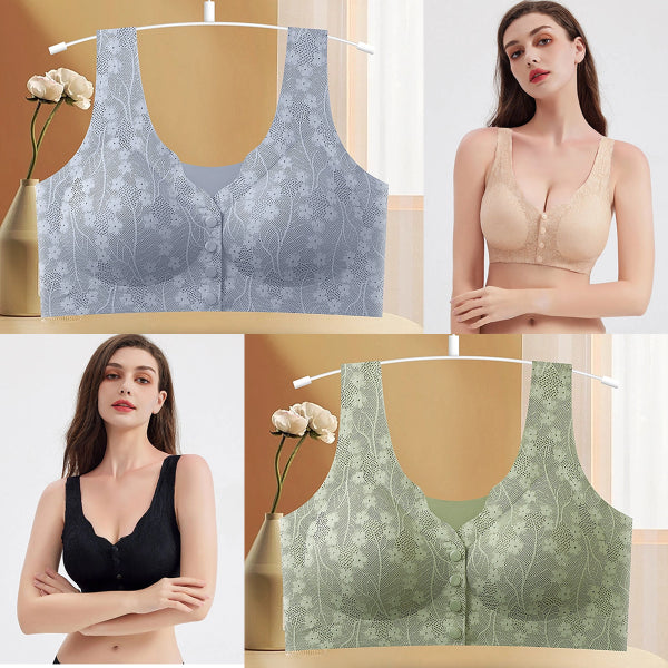 😍Proljetna rasprodaja - 50% popusta😍💗【2 komada】Ženski bežični grudnjak s prednjim gumbima, Traceless Ice Silk
