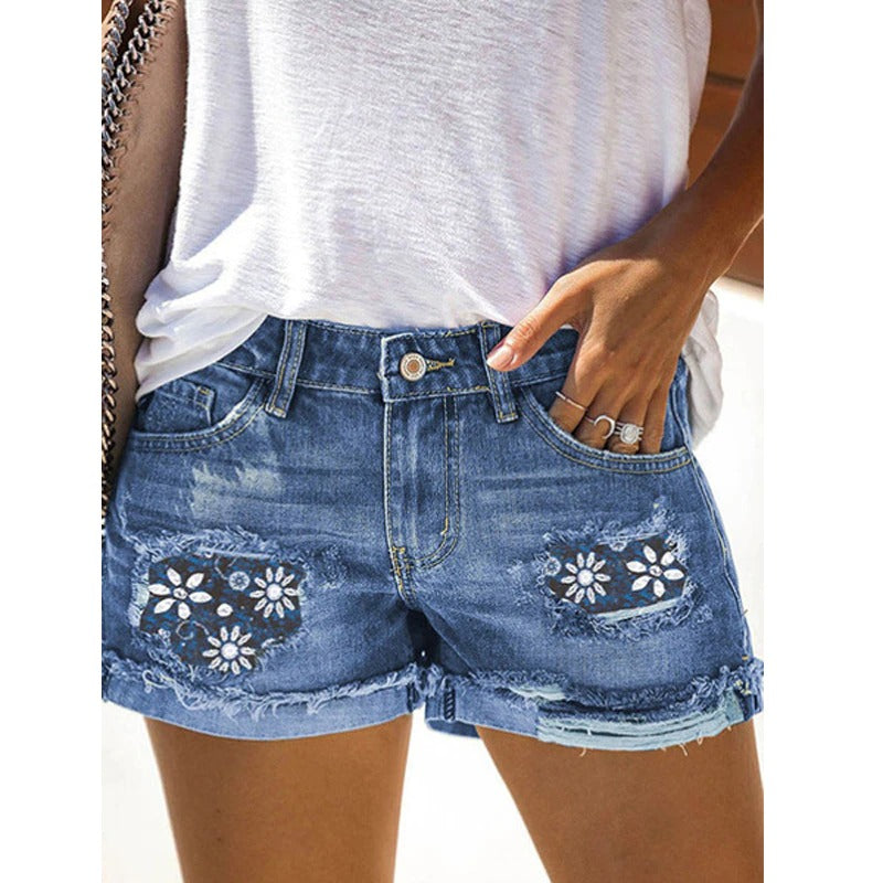 【S-3XL】2025 Femei de moda femeii Plus Dimensiune blugi cu imprimare mare