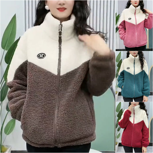 🔥【M-4XL】🐏Χειμερινό μπουφάν fleece, βαμβακερό μπουφάν, παχύρρευστο βαμβακερό μπουφάν από μαλλί αρνιού, ζεστό μπουφάν