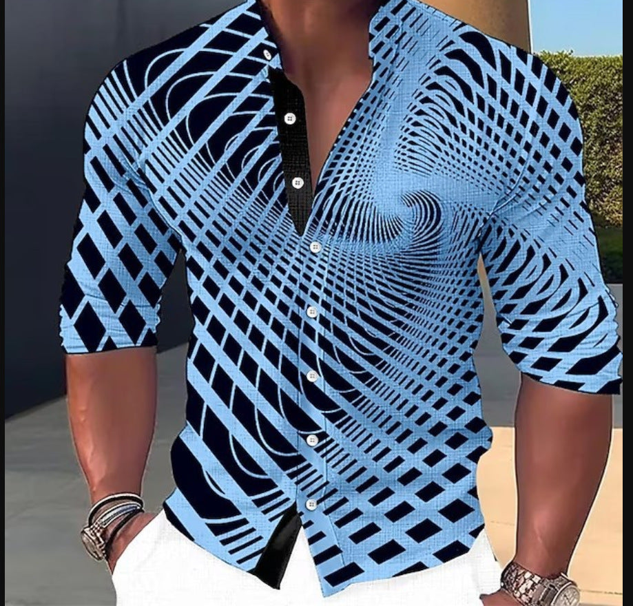 🔥👔【S-6XL】Cămașă bărbați din bumbac cu imprimeu