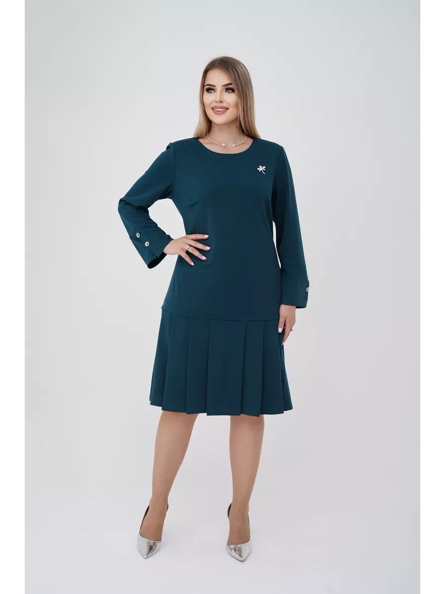 💌👗【S-5XL】Φθινοπωρινό, νέο, κομψό, ρετρό φόρεμα με πλισέ λεπτομέρειες