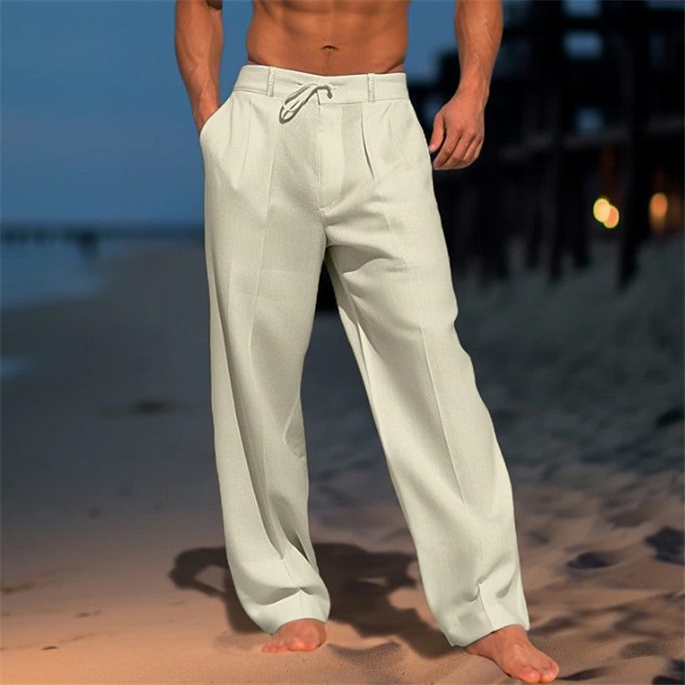 🏖️👖【Ljetni popust – 50 % 🔥】【S–3XL】😍 Muške lanene ležerne hlače velikih veličina, udobne i prozračne, idealne za svaki dan i odmor