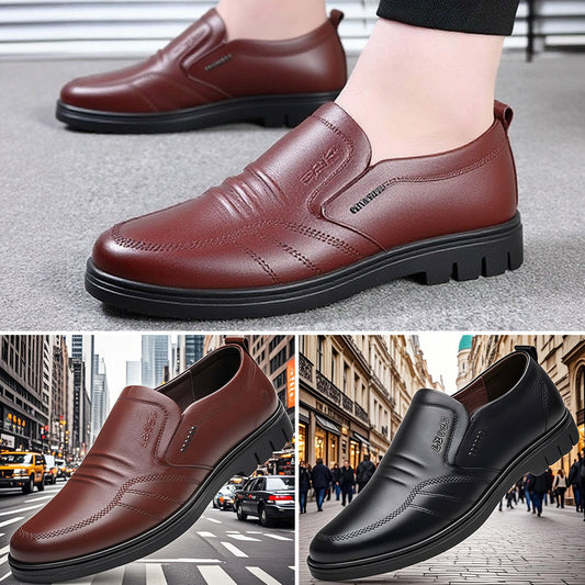 👞Nowe, miękkie, skórzane, z miękką podeszwą, antypoślizgowe, uniwersalne, męskie buty skórzane na co dzień