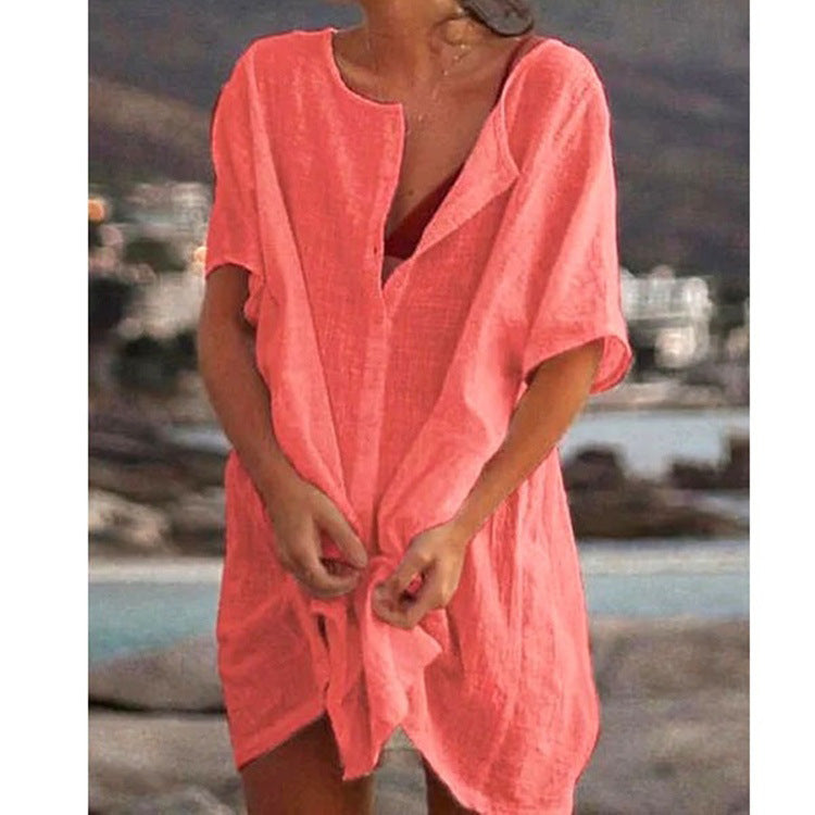 ❤️🧡💛💚💙💜【S-5XL】Nowe damskie koszule codzienne długie kolorowe ✅Czysty kolor i prostota ✅Wygodne i oddychające
