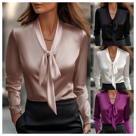 💖🍂【S-2XL】Jesenska moda, elegantan temperament, ženska jednobojna košulja dugih rukava