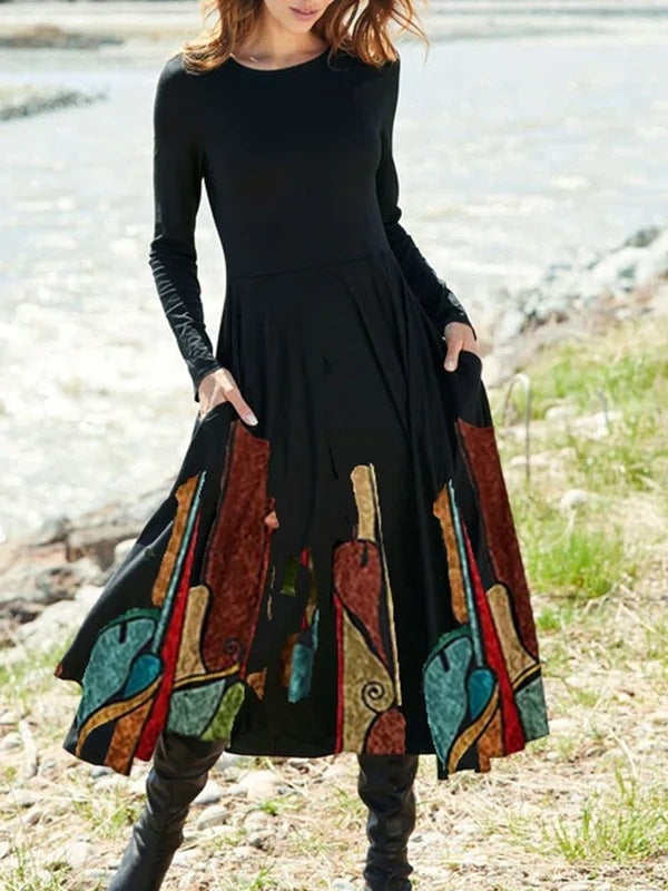 【S-5XL】 2025 Rochie clasică retro cu mânecă lungă