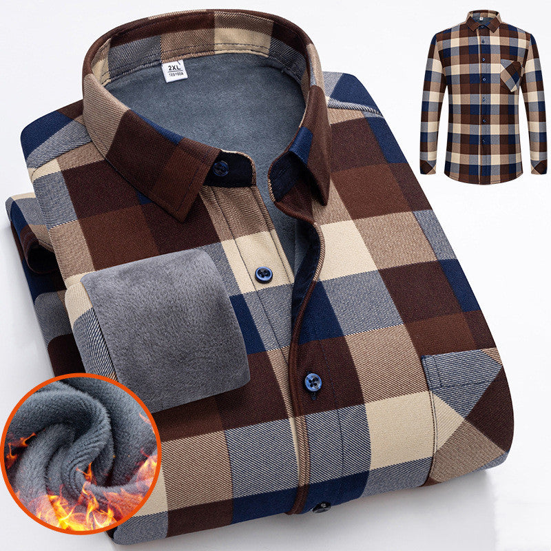 🔥👔【L-5XL】 Ciepła koszula biznesowa z długim rękawem na jesień i zimę