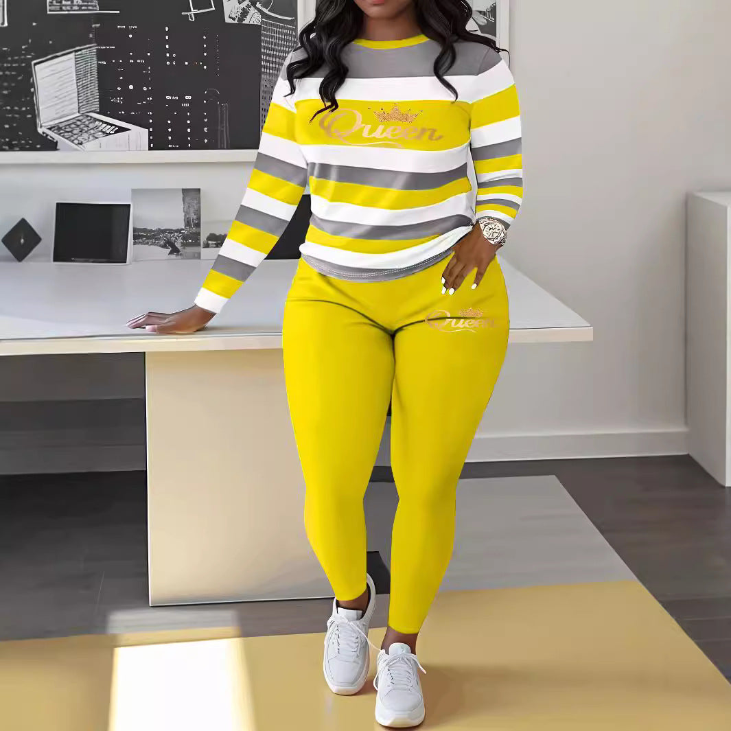 🌈😍Stylowy, hiphopowy strój (pasiasty top + legginsy)