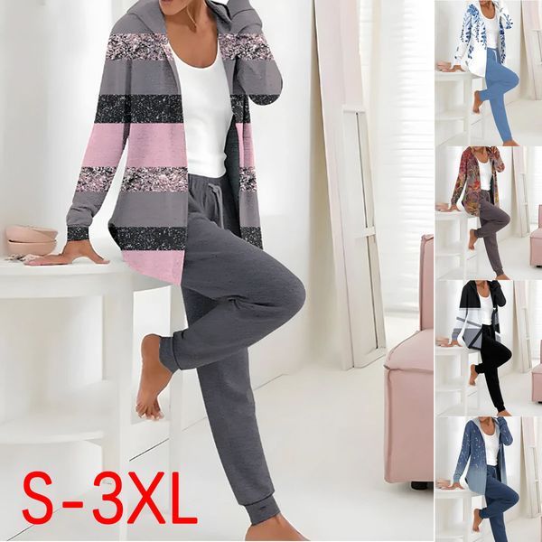 🔥【S-3XL】🔥Dwuczęściowy damski garnitur z nadrukiem, spodnie z długim rękawem
