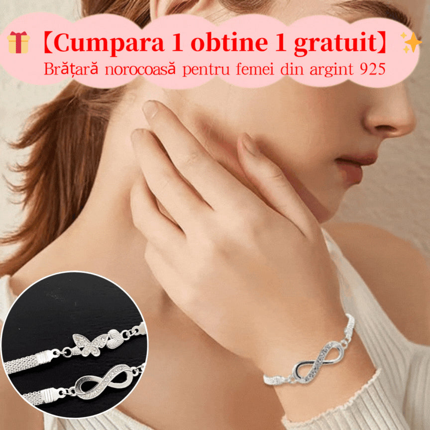 ✨🎁【Cumpără una, primești una gratis】【2 brățări】✨✨Brățară norocoasă pentru femei, realizată din argint 925