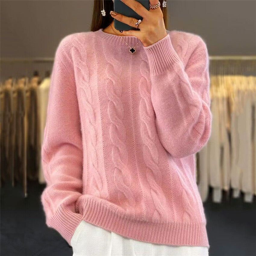 【S-XL】Nov zimski topel ženski pulover iz kašmirja z okroglim izrezom