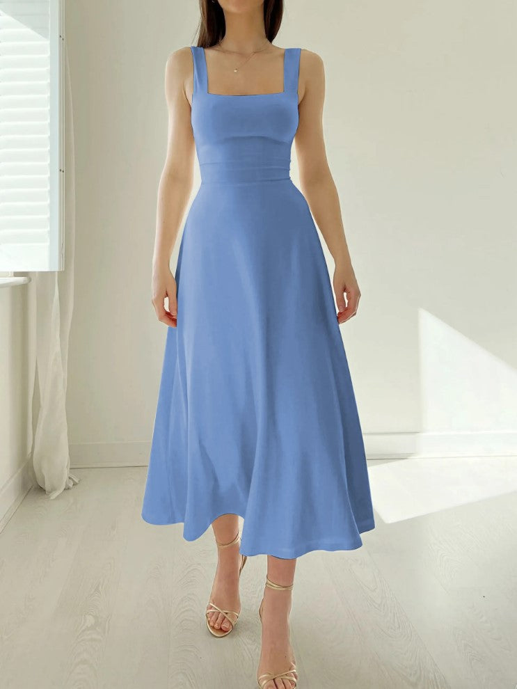 【50%OFF】👗【XS-3XL】Rochie de vară pentru femei, cu bretele groase, cu talie subțire