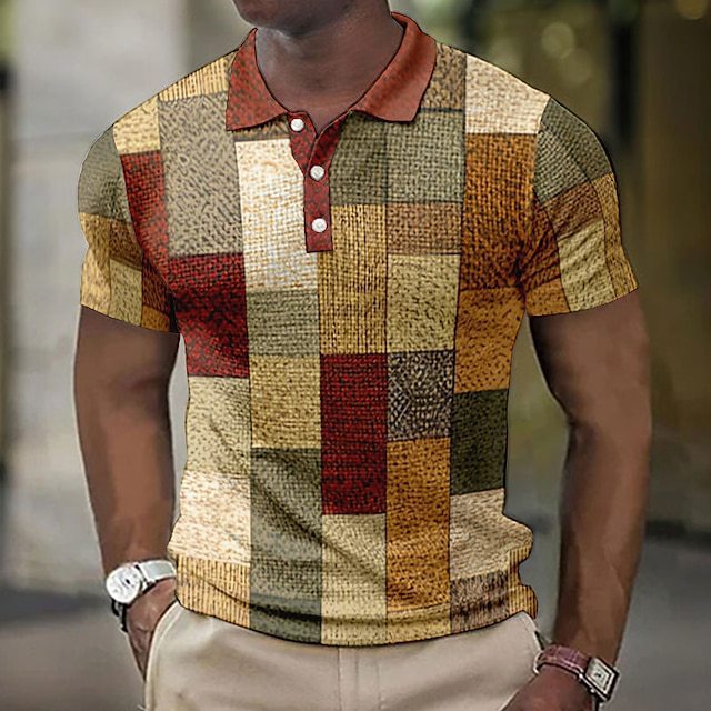🌴👕【S-5XL】🔥✨2025 Lato Nowa męska casualowa koszulka POLO z geometrycznym wzorem