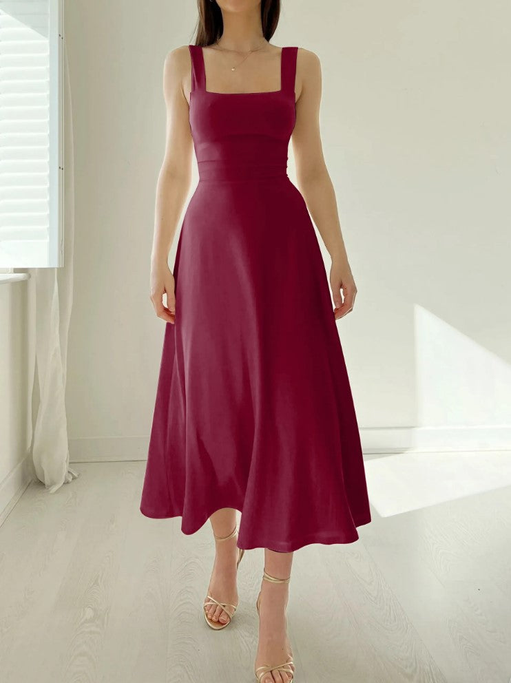 【50%OFF】👗【XS-3XL】Rochie de vară pentru femei, cu bretele groase, cu talie subțire
