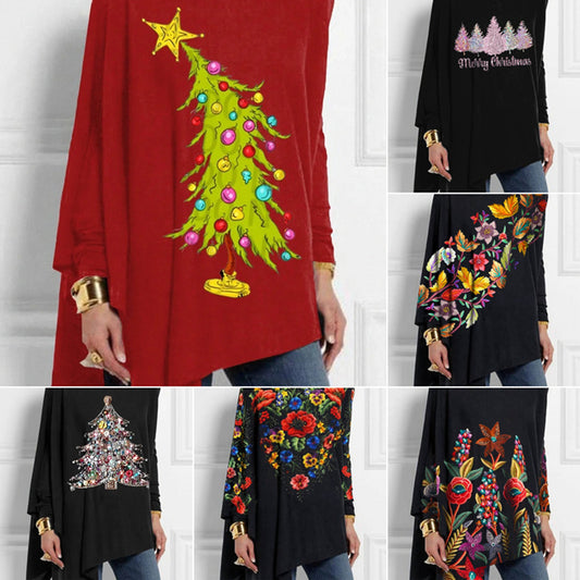 💖【S-5XL】Jesienny top z okrągłym dekoltem w stylu retro