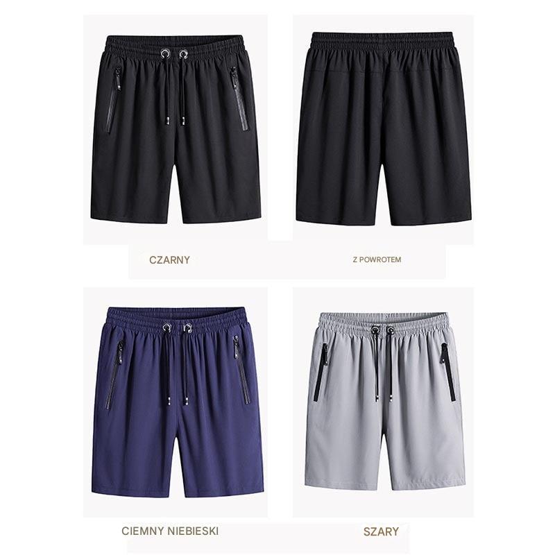 ❄🆒👖【Kup 1, otrzymaj 1 gratis 😍】【M–4XL】Letnie męskie sportowe szorty z jedwabiu lodowego, 60–140 kg, przewiewne i wygodne, luźny krój, duże rozmiary