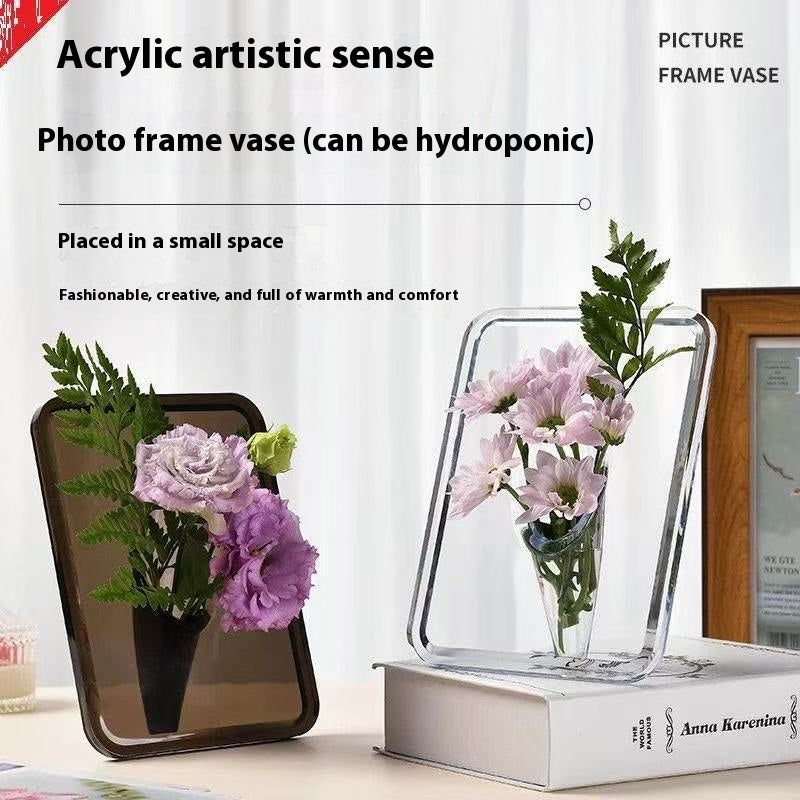 🌸【Kup 1, otrzymaj 1 gratis】Wysokiej jakości wazon z ramką na zdjęcia na biurko