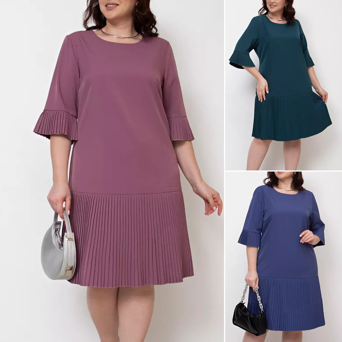 【S-5XL】 Rochie de culoare solidă cu temperament lejer și confortabil