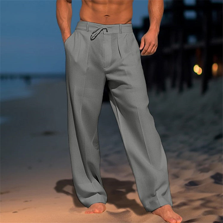 🏖️👖【Ljetni popust – 50 % 🔥】【S–3XL】😍 Muške lanene ležerne hlače velikih veličina, udobne i prozračne, idealne za svaki dan i odmor