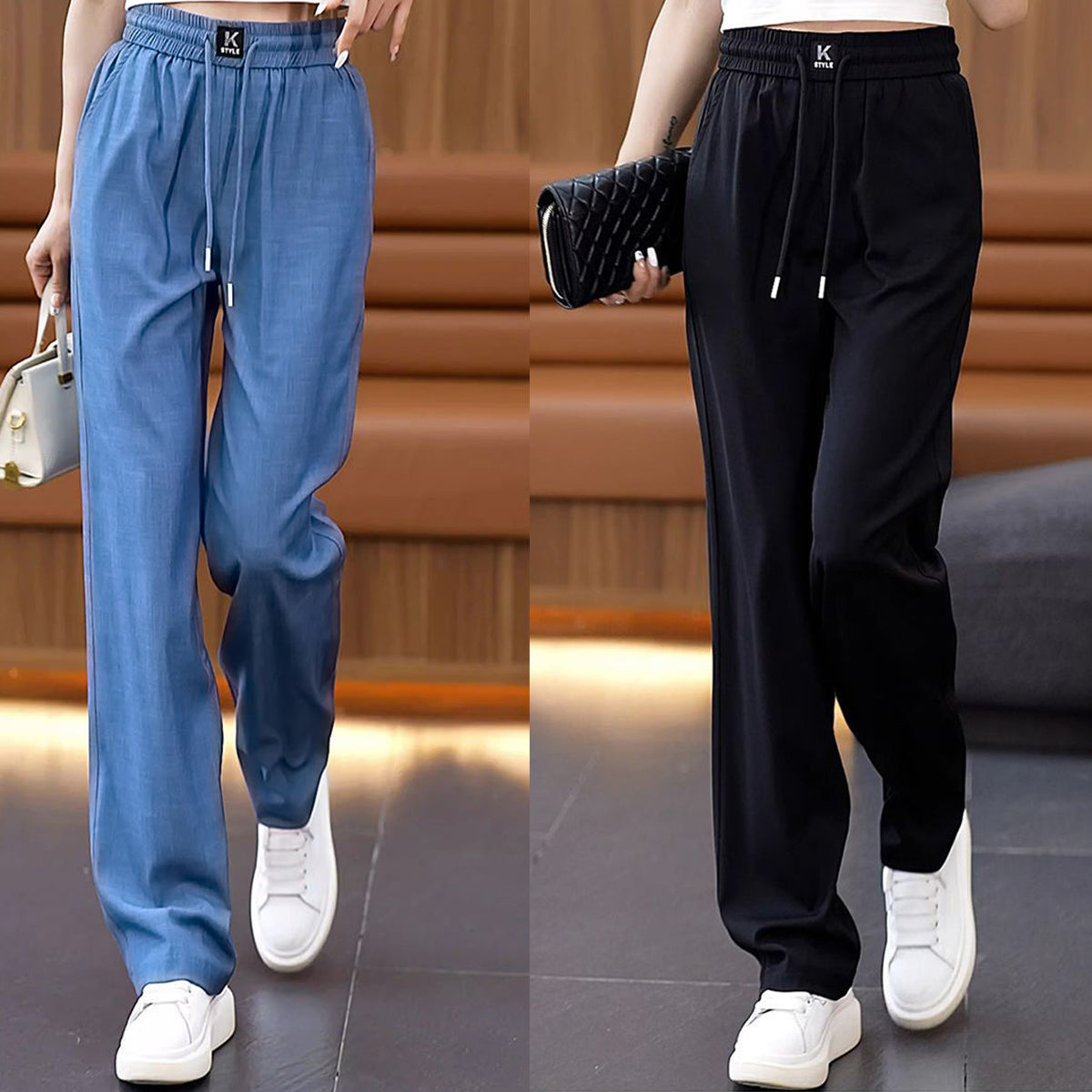 ❤️2025【S-3XL】 Dżinsy z wysokim stanem i szerokimi nogawkami typu Ice Silk