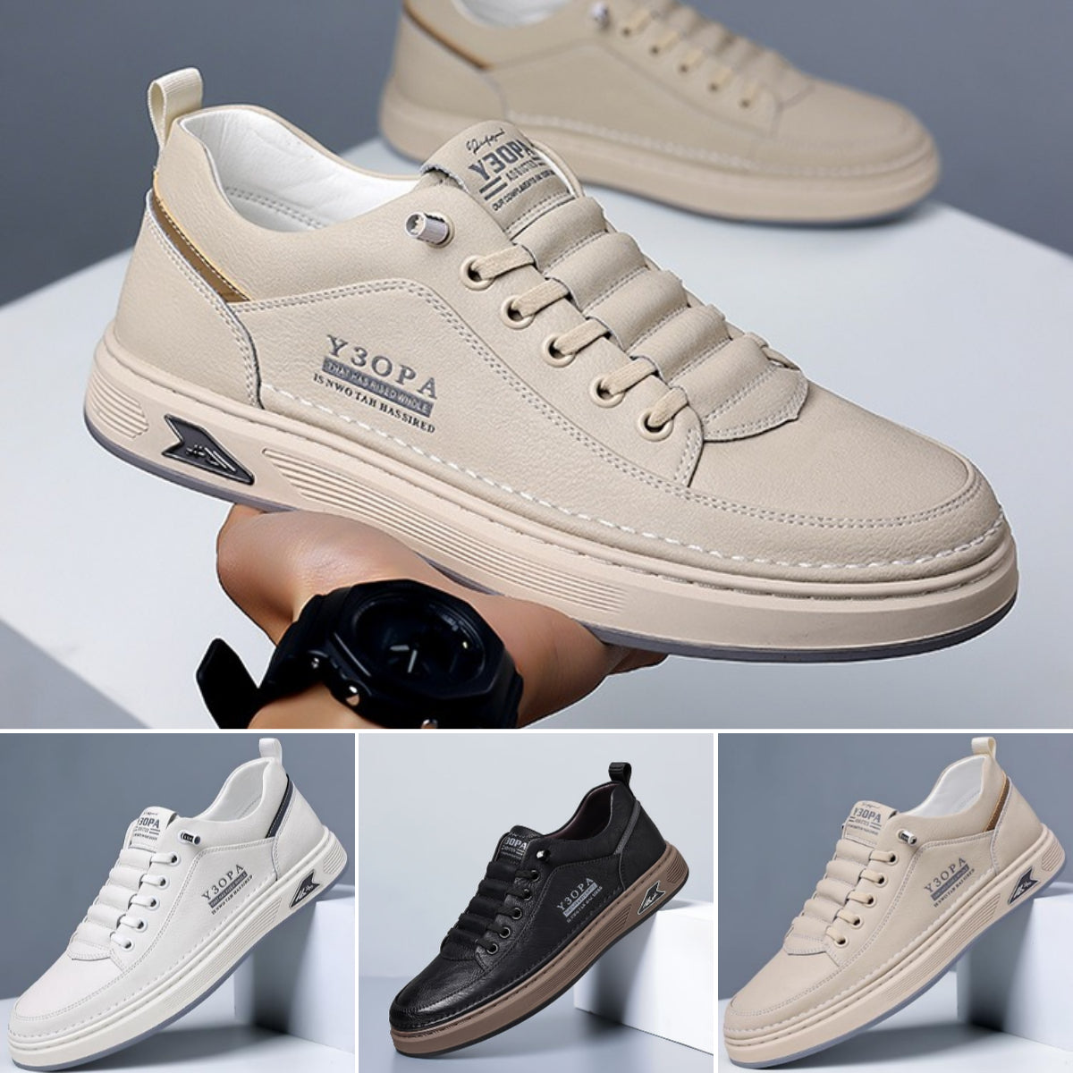 👞👞【39-44】Pantofi sport bărbați din piele naturală, impermeabili și anti-praf, cu talpă moale