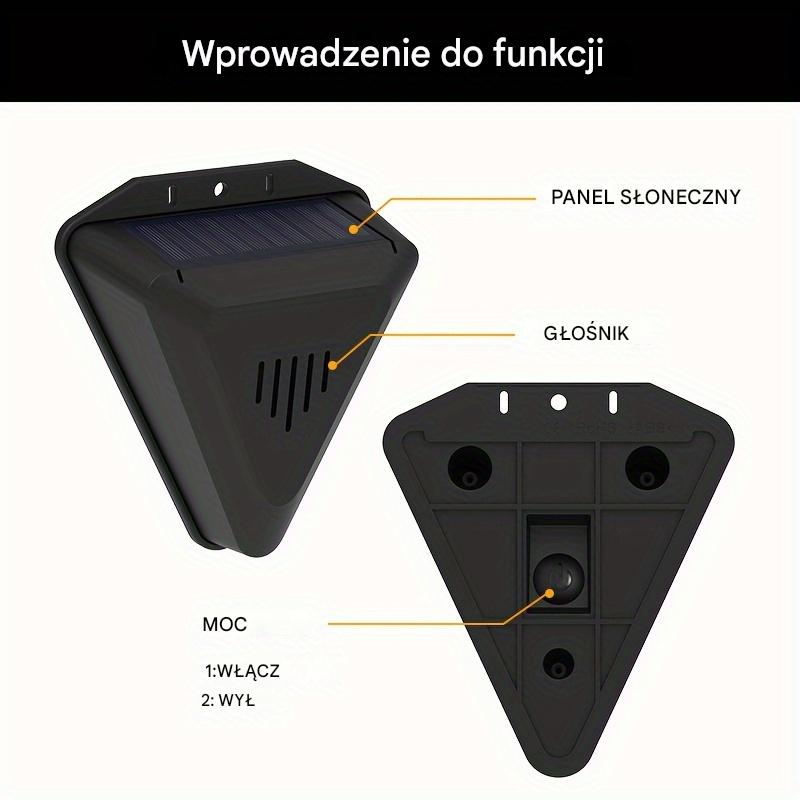 📣Uniwersalny alarm dźwiękowy i świetlny odstraszający ptaki na energię słoneczną do sadów, stawów rybnych i pól ryżowych