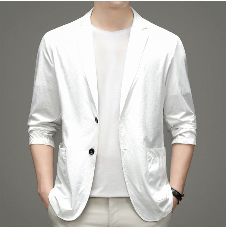 【50% zniżki】【M-5XL】Męska letnia kurtka biznesowa Ice Silk oddychająca