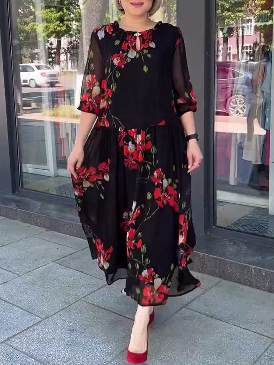 🔥🔥【S-5XL】🍁2025 Wiosna i Lato Nowa sukienka z nadrukiem retro