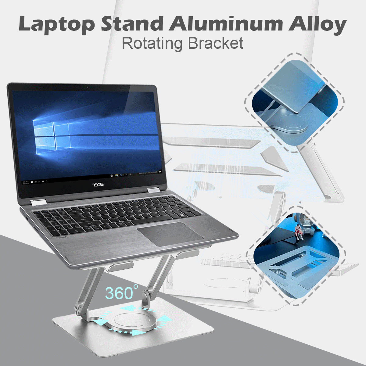 💥💻Stalak za prijenosno računalo Rotirajući stalak od aluminijske legure