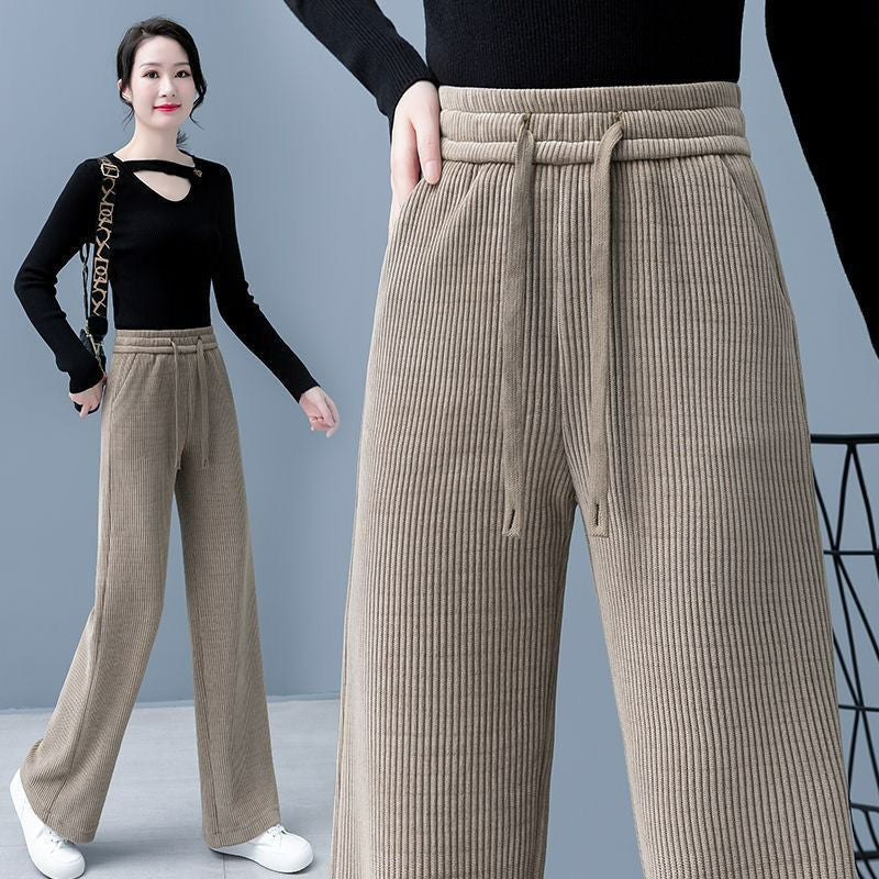 🔥【M-3XL】Νέο βελούδινο casual παντελόνι με φαρδιά μπατζάκια, πολύ άνετο στη χρήση.