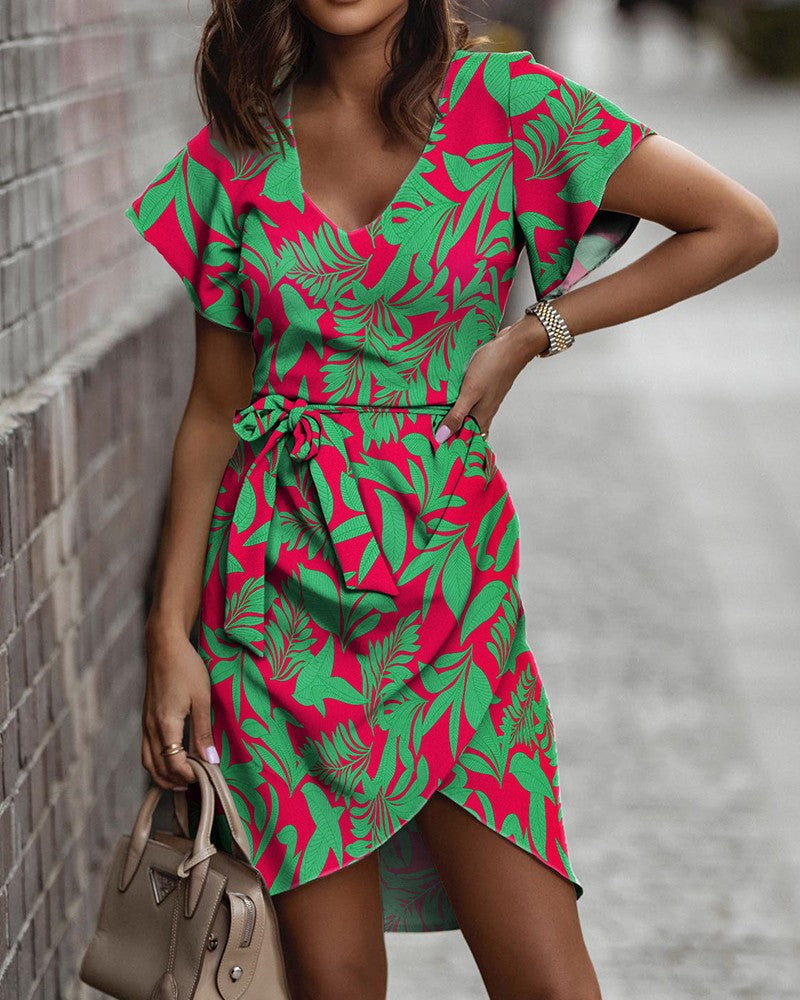 💕 2025 New Fashion Rochie cu decolteu în V cu imprimeu unic💕