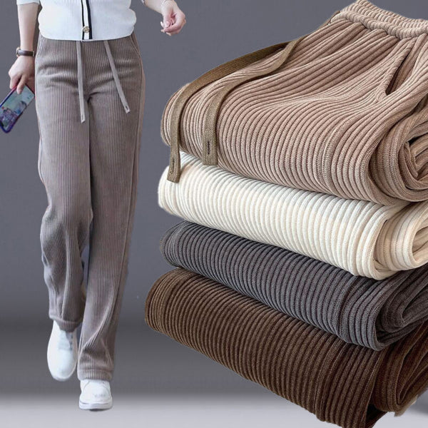 🔥【M-3XL】Νέο βελούδινο casual παντελόνι με φαρδιά μπατζάκια, πολύ άνετο στη χρήση.