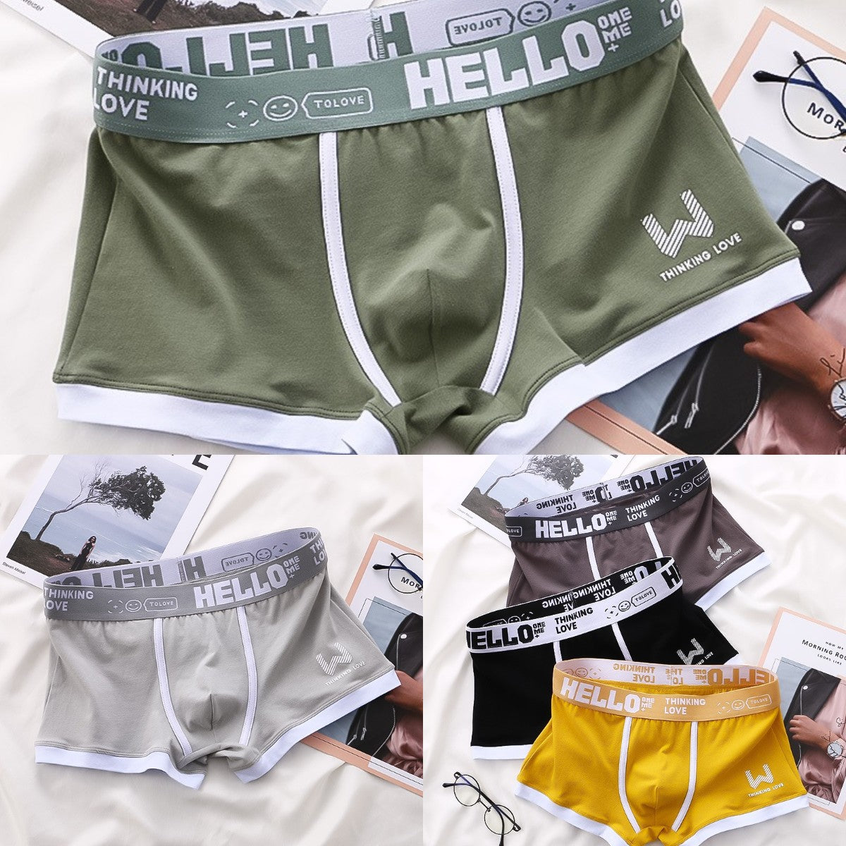 【Set 5 bucăți】🔥 Preț special -50% reducere boxeri bărbați din bumbac