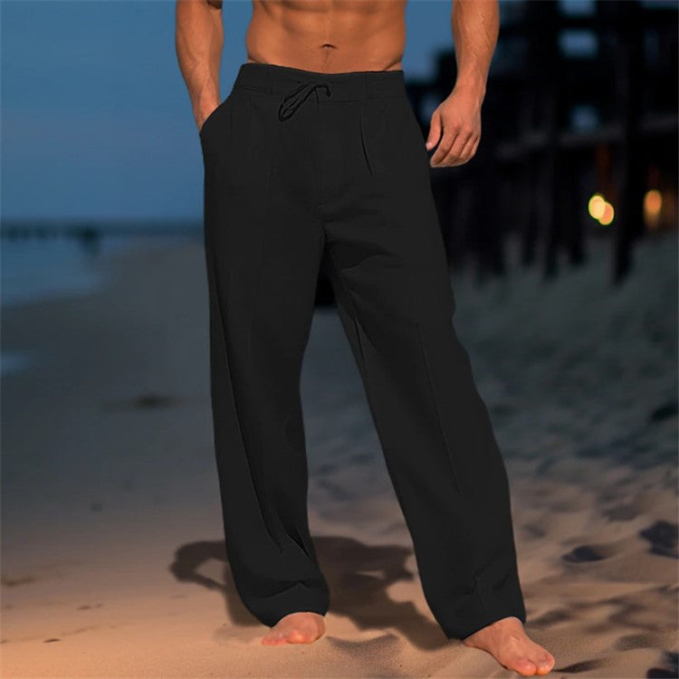 🏖️👖【Ljetni popust – 50 % 🔥】【S–3XL】😍 Muške lanene ležerne hlače velikih veličina, udobne i prozračne, idealne za svaki dan i odmor