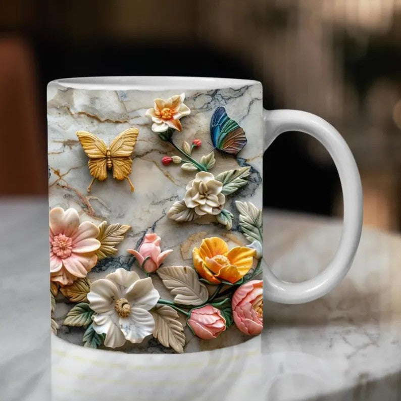 💐Keramička šalica za kavu "Proljetna ruža"