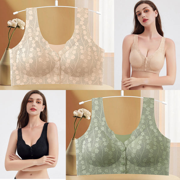 😍Proljetna rasprodaja - 50% popusta😍💗【2 komada】Ženski bežični grudnjak s prednjim gumbima, Traceless Ice Silk